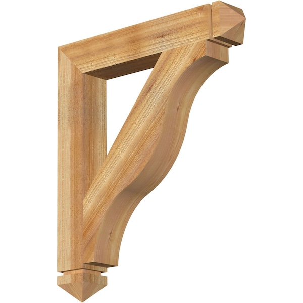 Ekena Millwork Funston Arts & Crafts Rough Sawn Bracket, Western Red Cedar, 4"W x 26"D x 30"H BKT04X26X30FST03RWR - main